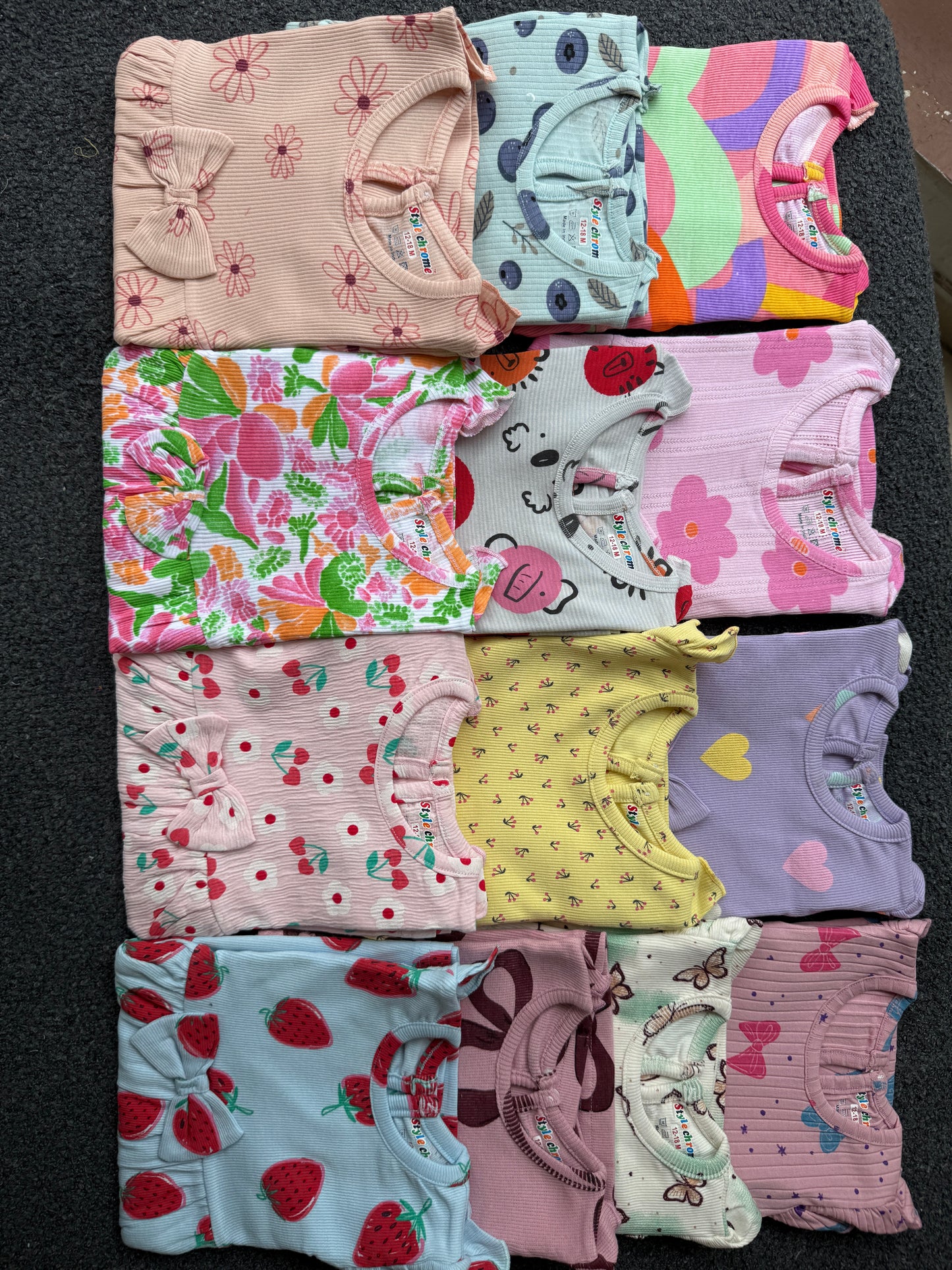 Ribbed Cotton Bow Frocks | 12m to 3yrs