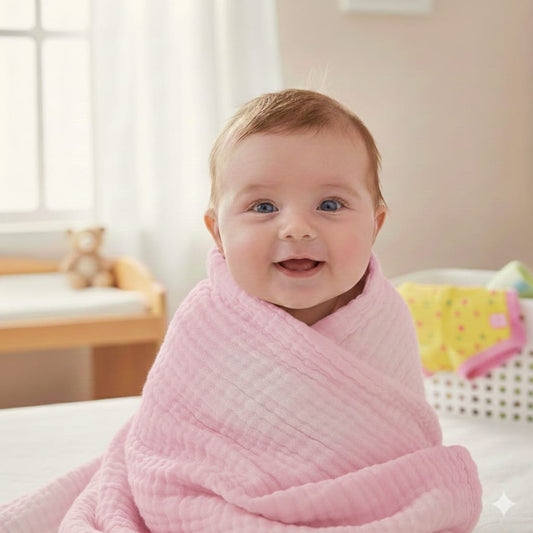 6 LAYERED CRINCKELD MUSLIN TOWEL