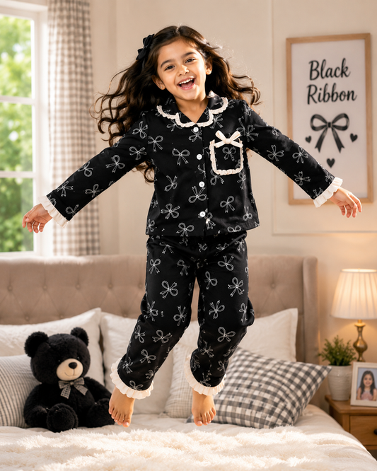 Premium ruffle pocket Sleepwear Sets for Girls|3-12years