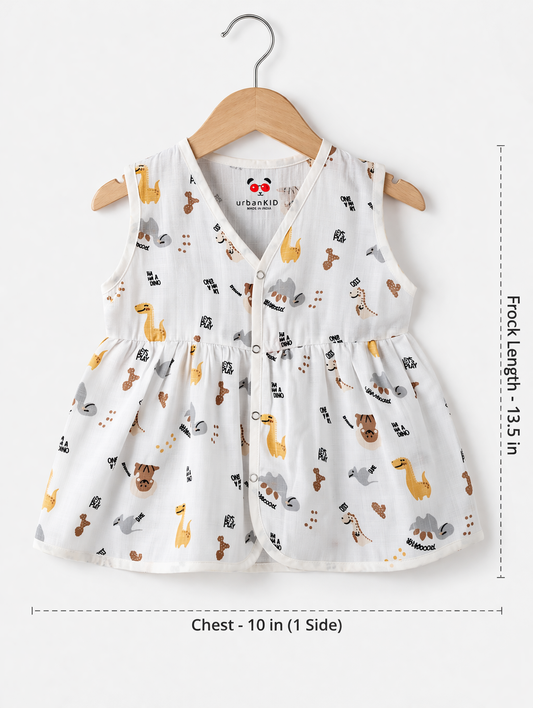 Muslin Full Open Frocks (0-5m)