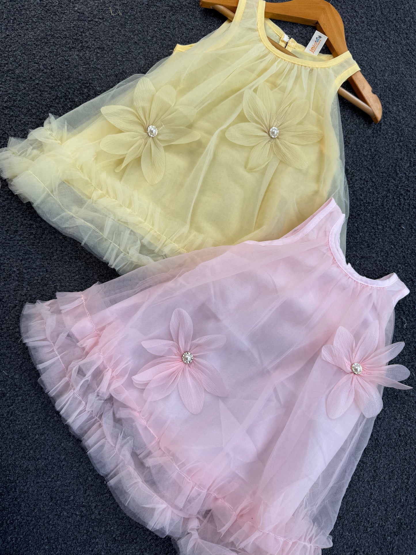 Korean soft daisy soft net frock | (6m-2y)