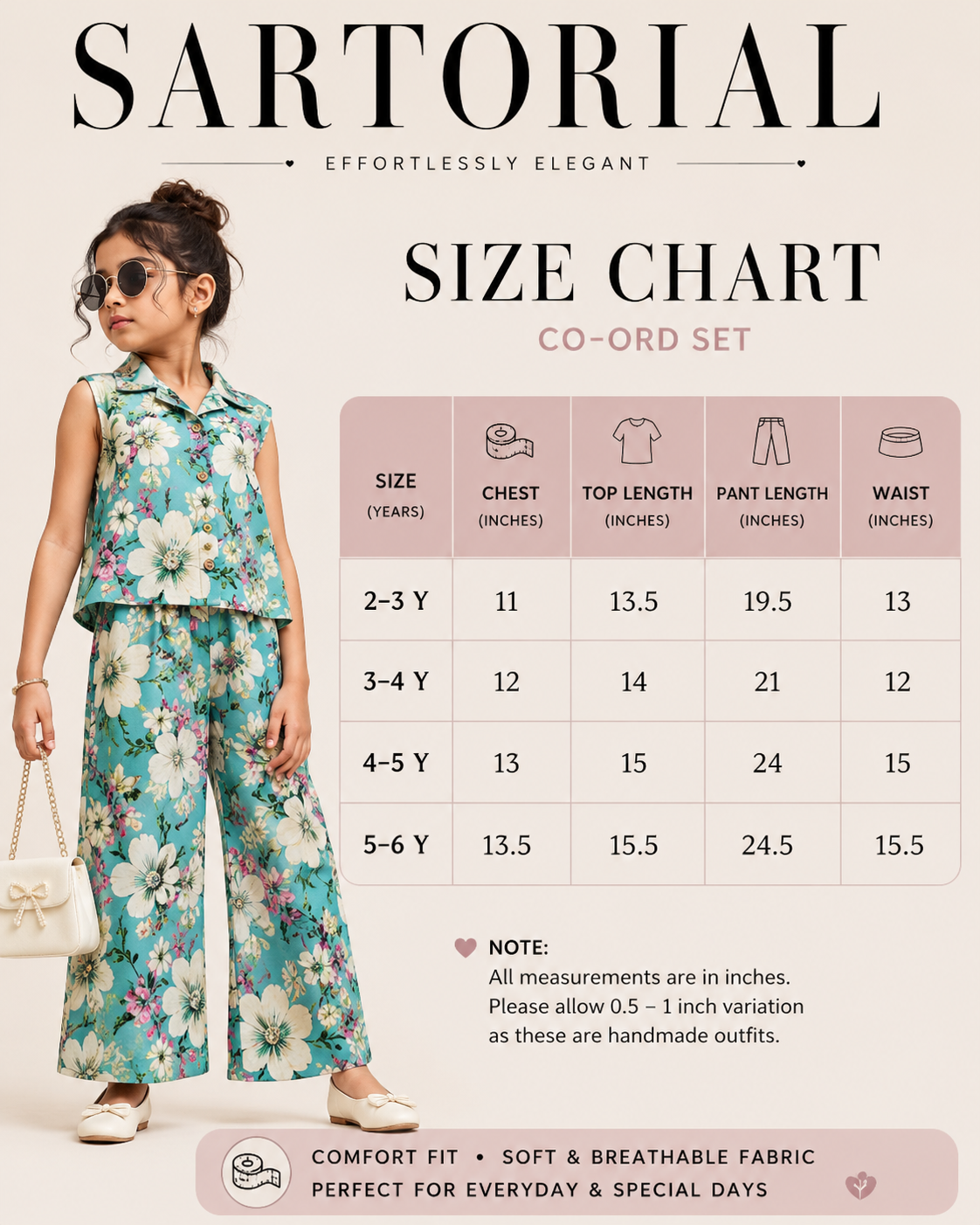 Pretty collar Front Button Floral Coord Sets for 2yrs to 5yrs