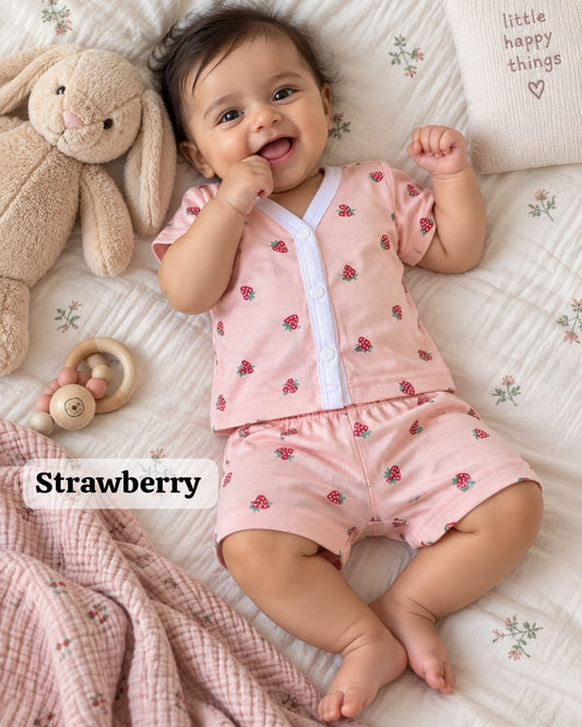 Snap Button Half Sleeve Short Sets , 0 to 9 Months