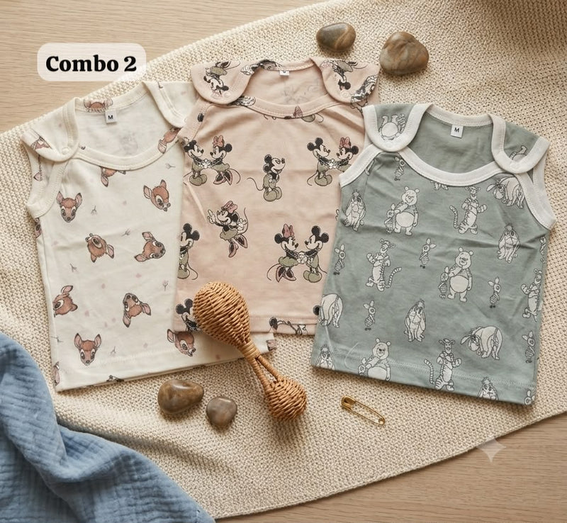 Sleeveless Baby Vest , upper Buttons, Unisex, 3-6 Months