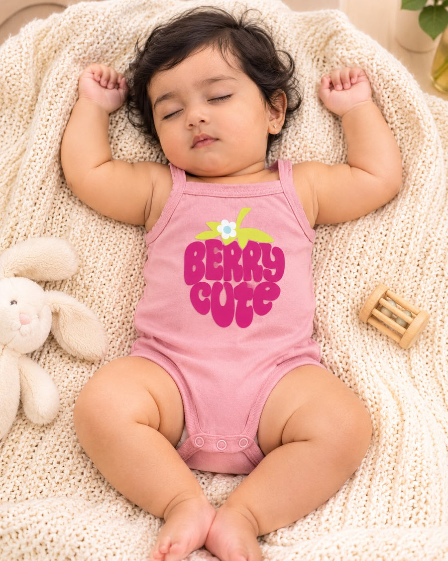 Baby Girl Sleeveless Cotton Bodysuit For 3-6 Months