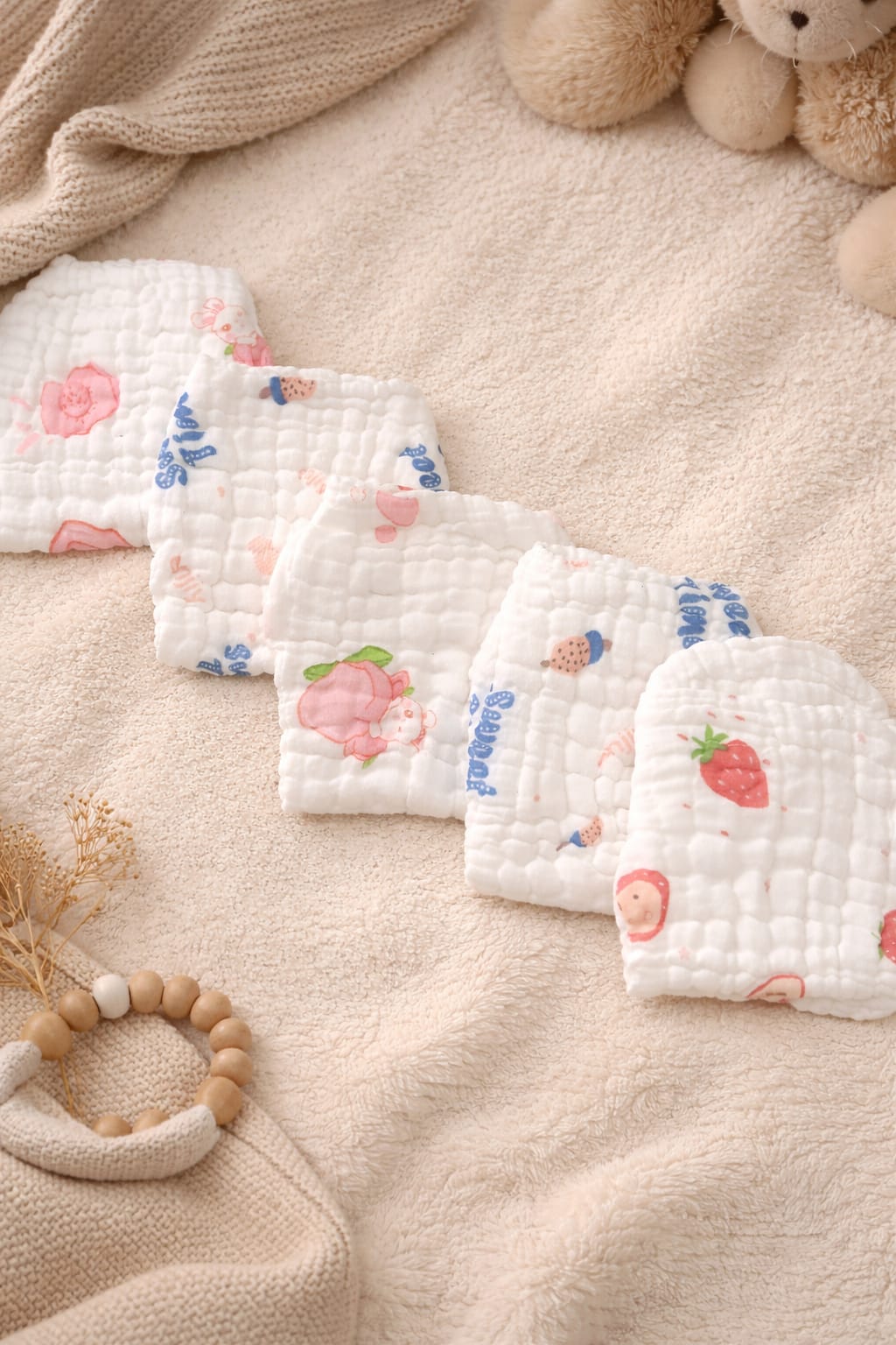 Muslin 6-Layered Crinkled Nappy (Each 150/-)