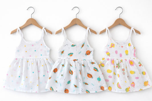 Muslin Knot Frocks (0-3m)