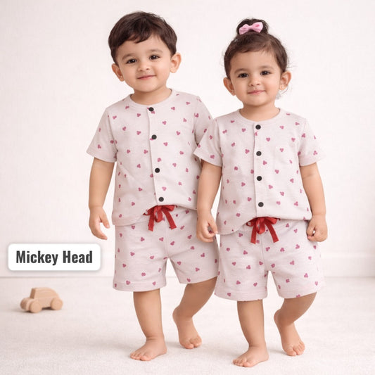 Unisex Snap Button Short Sets