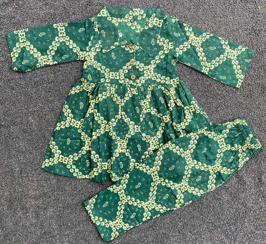 Summer Cotton Coords |Green Grace Print | 1 to 9yrs| Indian Prints |Pure Aesthetic collection