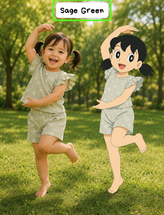 Soft Ribbed Cotton Frill Short Sets | 6m to 3yrs| Summer Edition