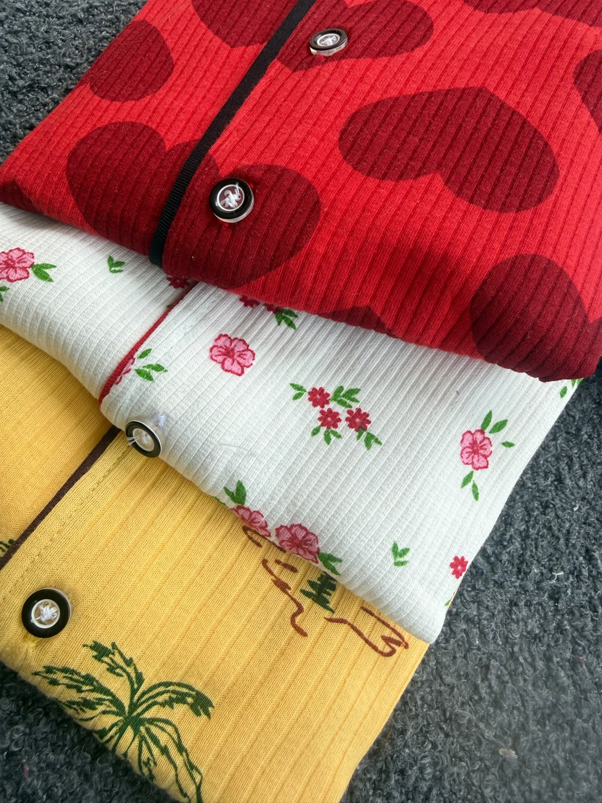 Ribbed Cotton Collar Night Suits | Soft and Cozy | 1y-3yrs