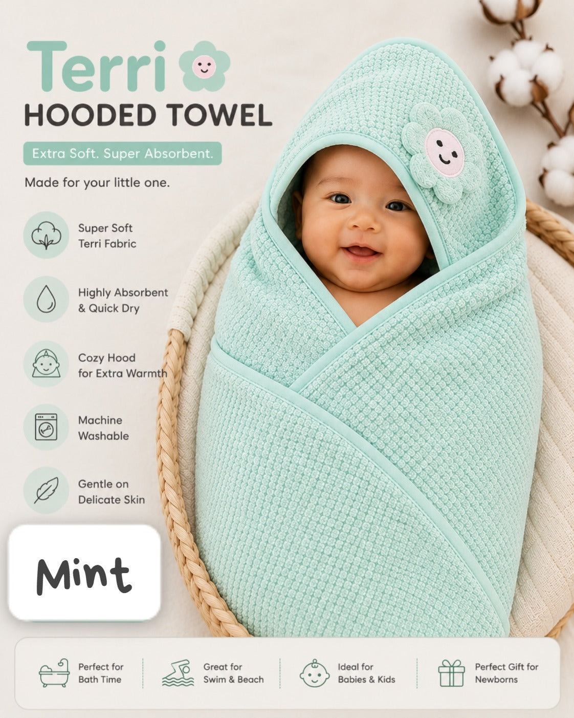 Terri Hooded Towel 30*30 inches