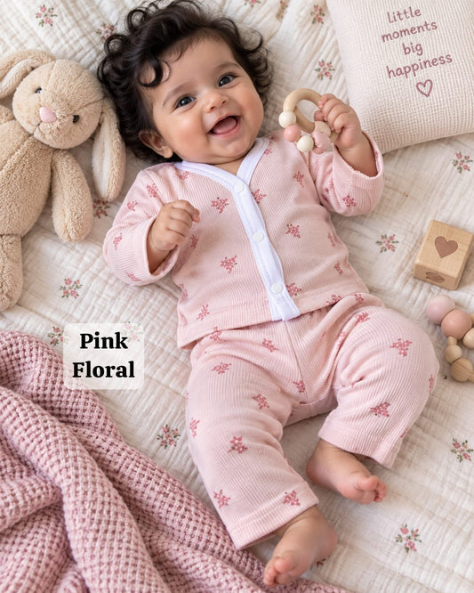 Snap Button Full Sleeve Pant Sets , 0 to 9 Months