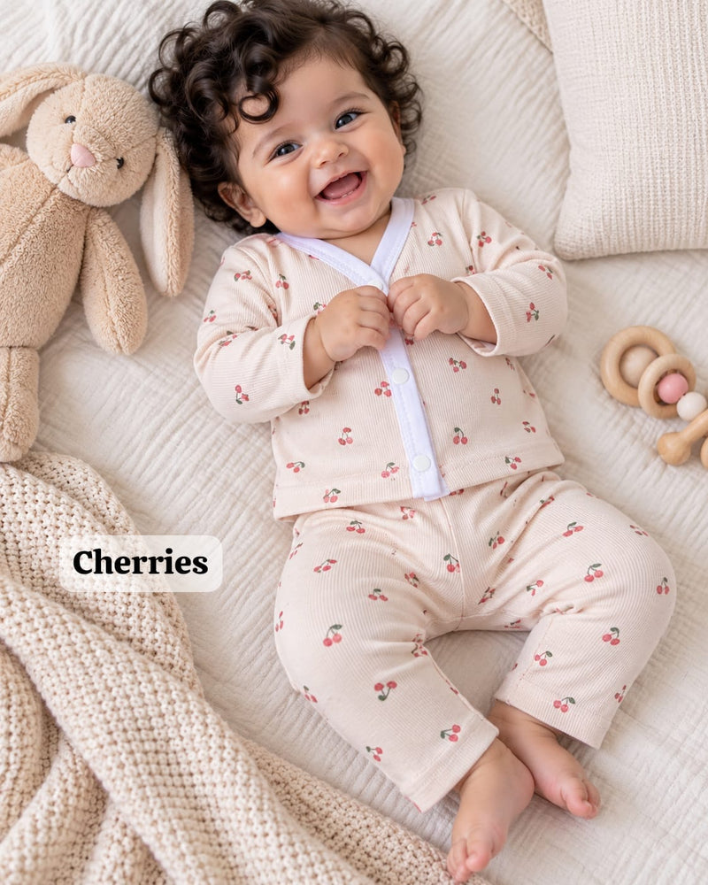 Snap Button Full Sleeve Pant Sets , 0 to 9 Months