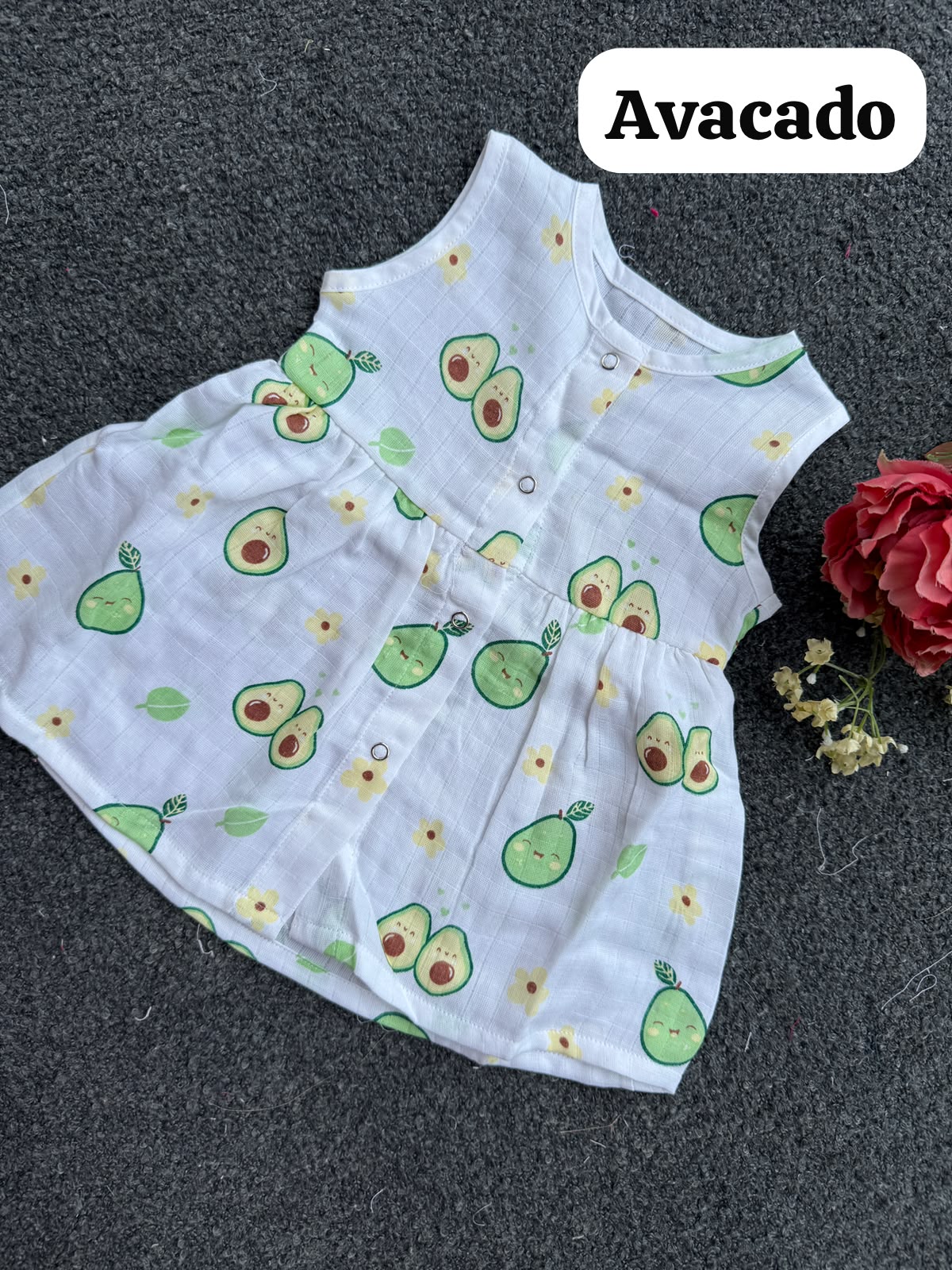 Sleeveless Muslin Frocks 0-6m