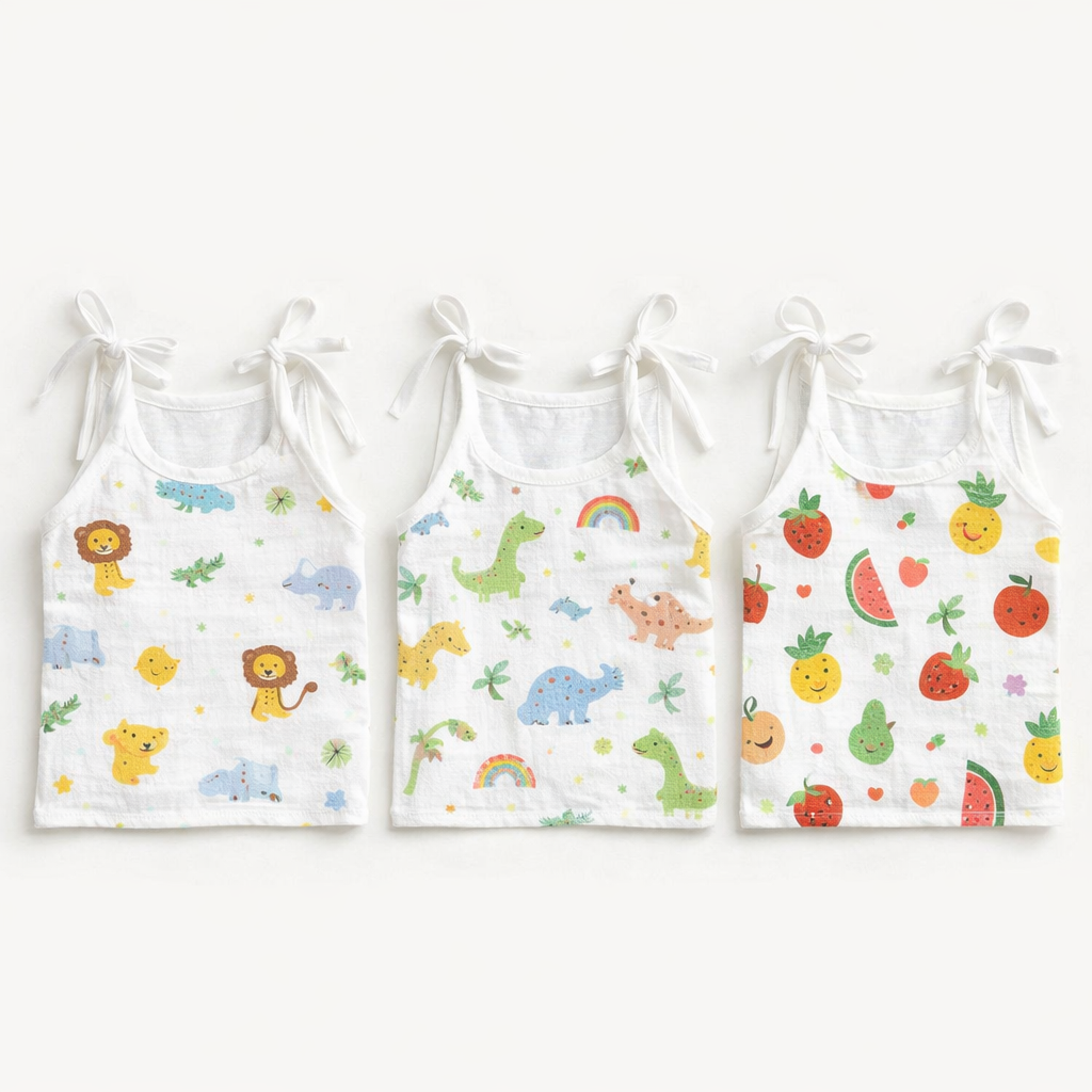 Knot Muslin White Jablas (0-3 Months) – (pack of 3)