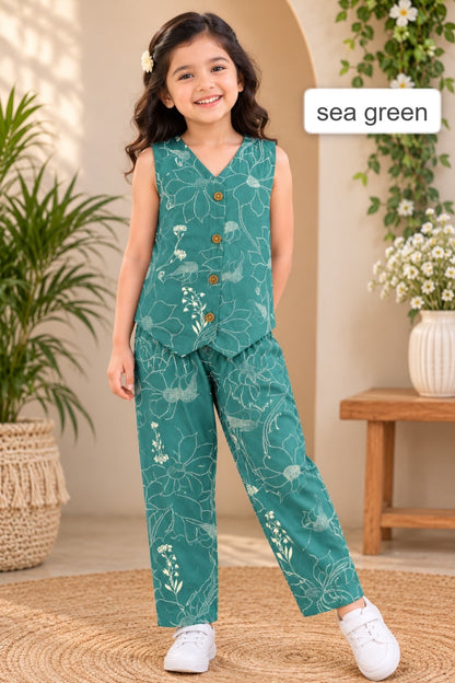 Stylish W-Cut Indo western cotton Coords 2yts to 9yrs