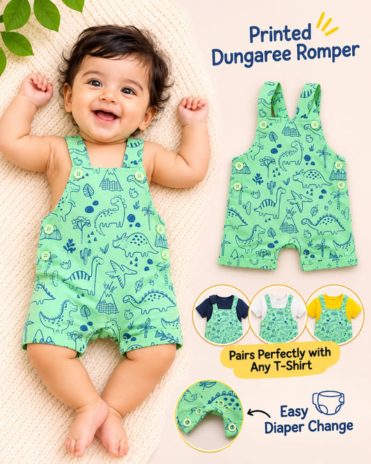 Branded Cotton Dungaree Romper for 3-6 months babies
