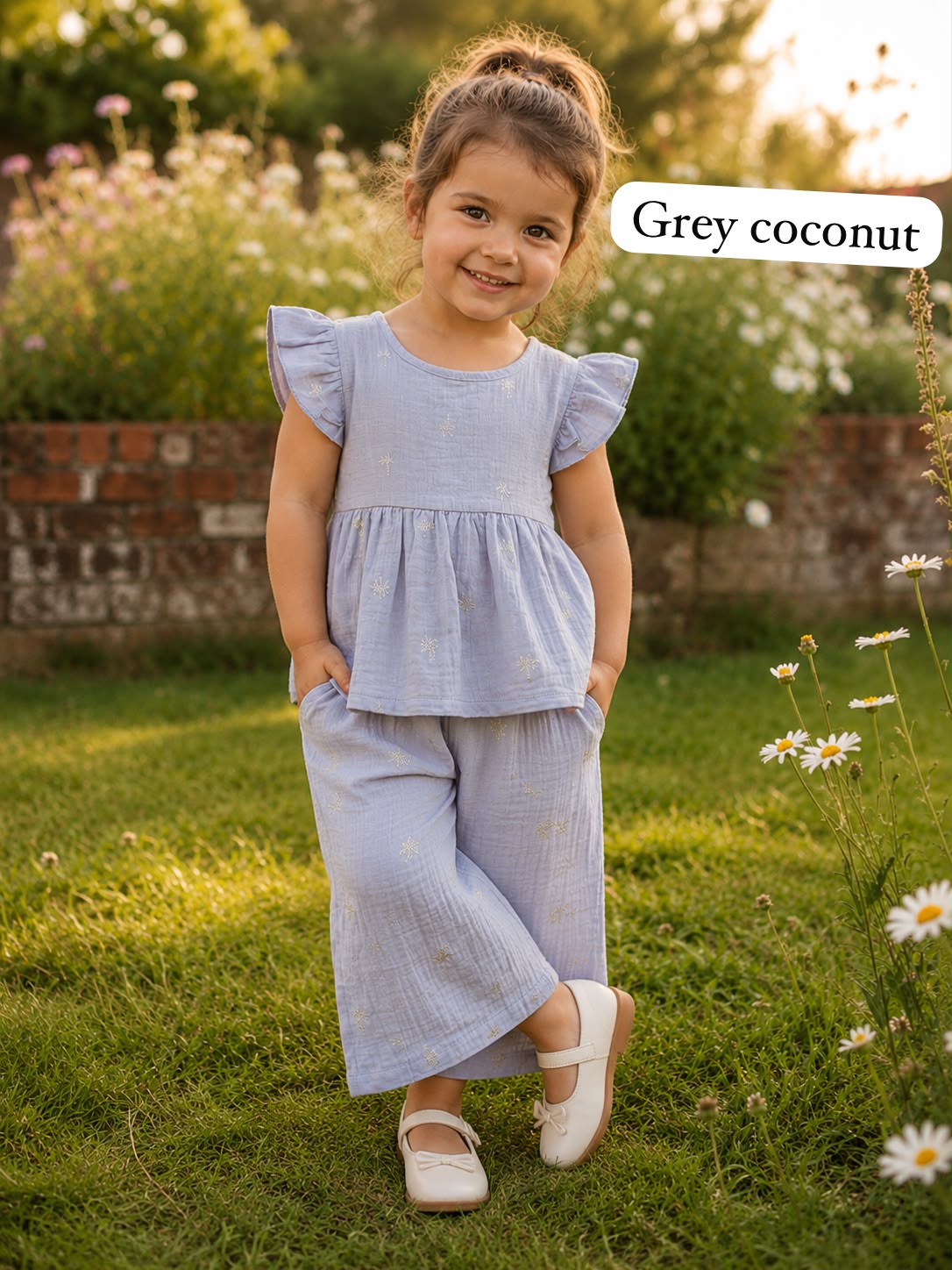 Muslin Peplum Co-ord Set for Girls | Pure Cotton | 1-5 Years