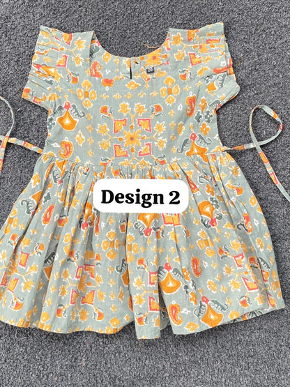 Pure cotton frill sleeve frocks| jaipuri frocks| 1-2 years| size 20