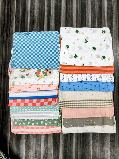 Pure Muslin export surplus Towels combo pack | swaddle 120*130cm