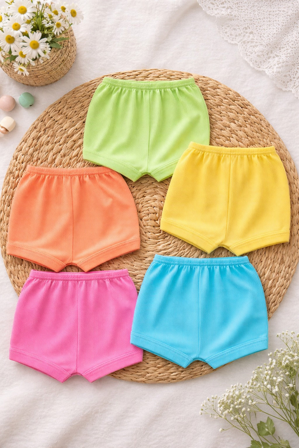 5-Pack Comfort Shorts (0-5 Months) – Unisex