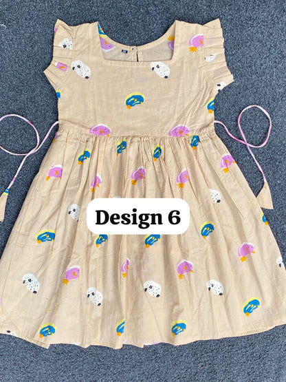 Pure cotton frill sleeve frocks| jaipuri frocks| 6,7,8y| size 28
