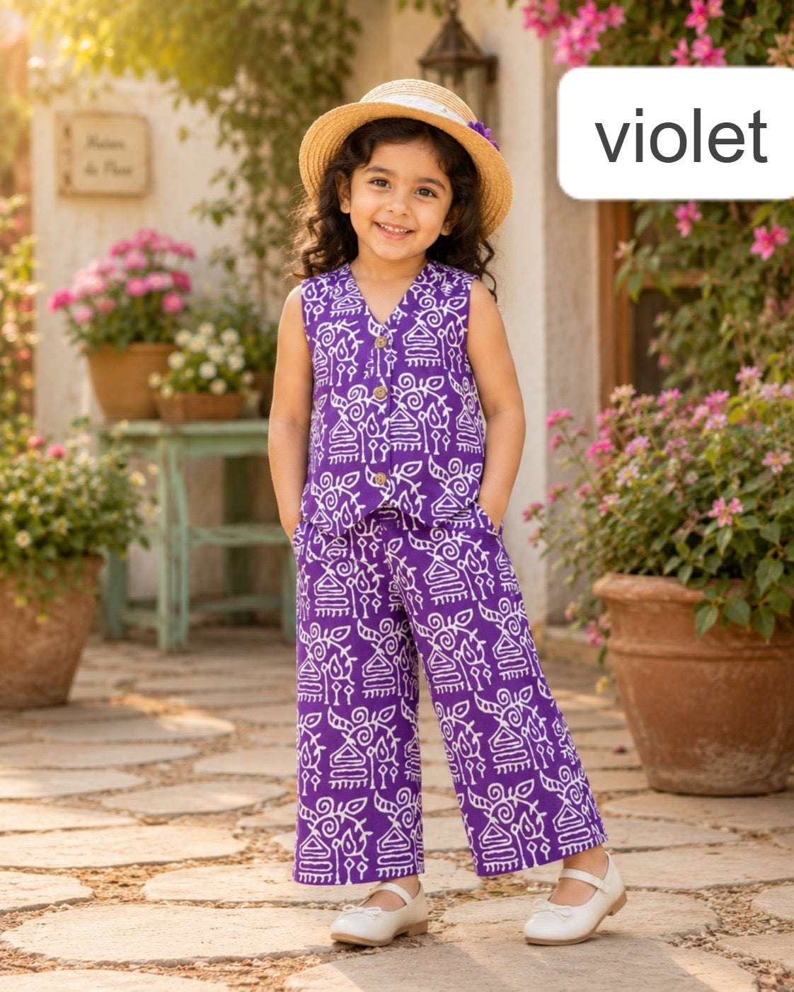 Stylish W-Cut Indo western cotton Coords 2yts to 9yrs