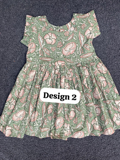 Pure cotton frill sleeve frocks| jaipuri frocks| 3-4years| size 24