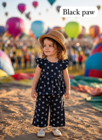 Muslin Peplum Co-ord Set for Girls | Pure Cotton | 1-5 Years
