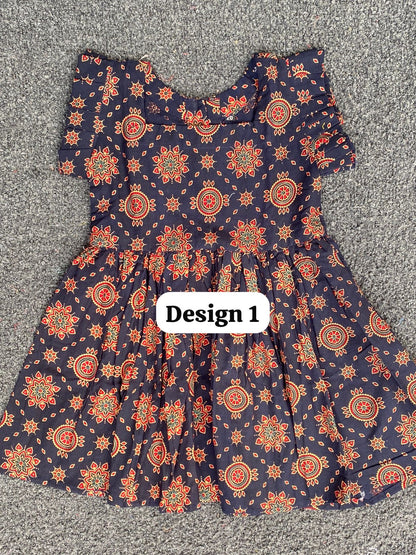 Pure cotton frill sleeve frocks| jaipuri frocks| 1-2 years| size 20