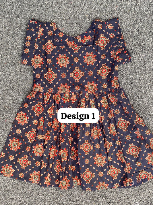 Pure cotton frill sleeve frocks| jaipuri frocks| 1-2 years| size 20