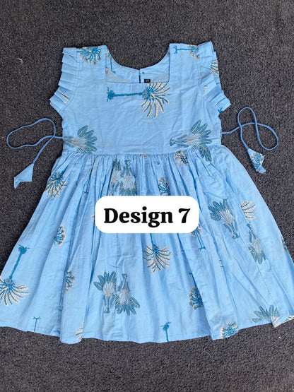 Pure cotton frill sleeve frocks| jaipuri frocks| 6,7,8y| size 28