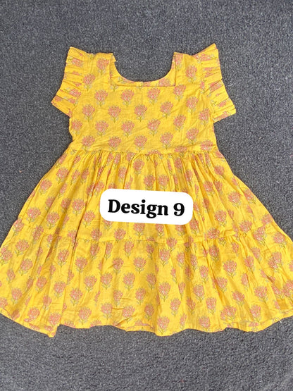Pure cotton frill sleeve frocks| jaipuri frocks| 3-4years| size 24