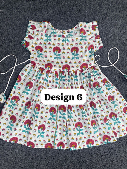 Pure cotton frill sleeve frocks| jaipuri frocks| 3-4years| size 24