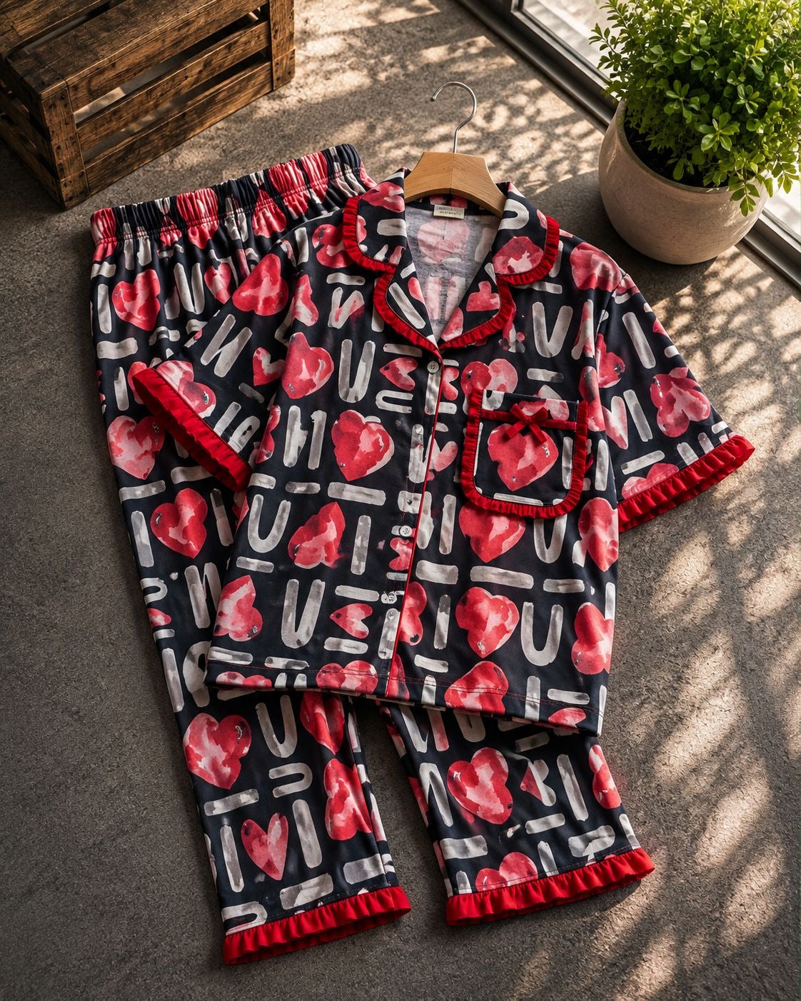 Peter Pan Ruffle Neck Night Suits for 3yrs to 11yrs |Dreams meet Fashion
