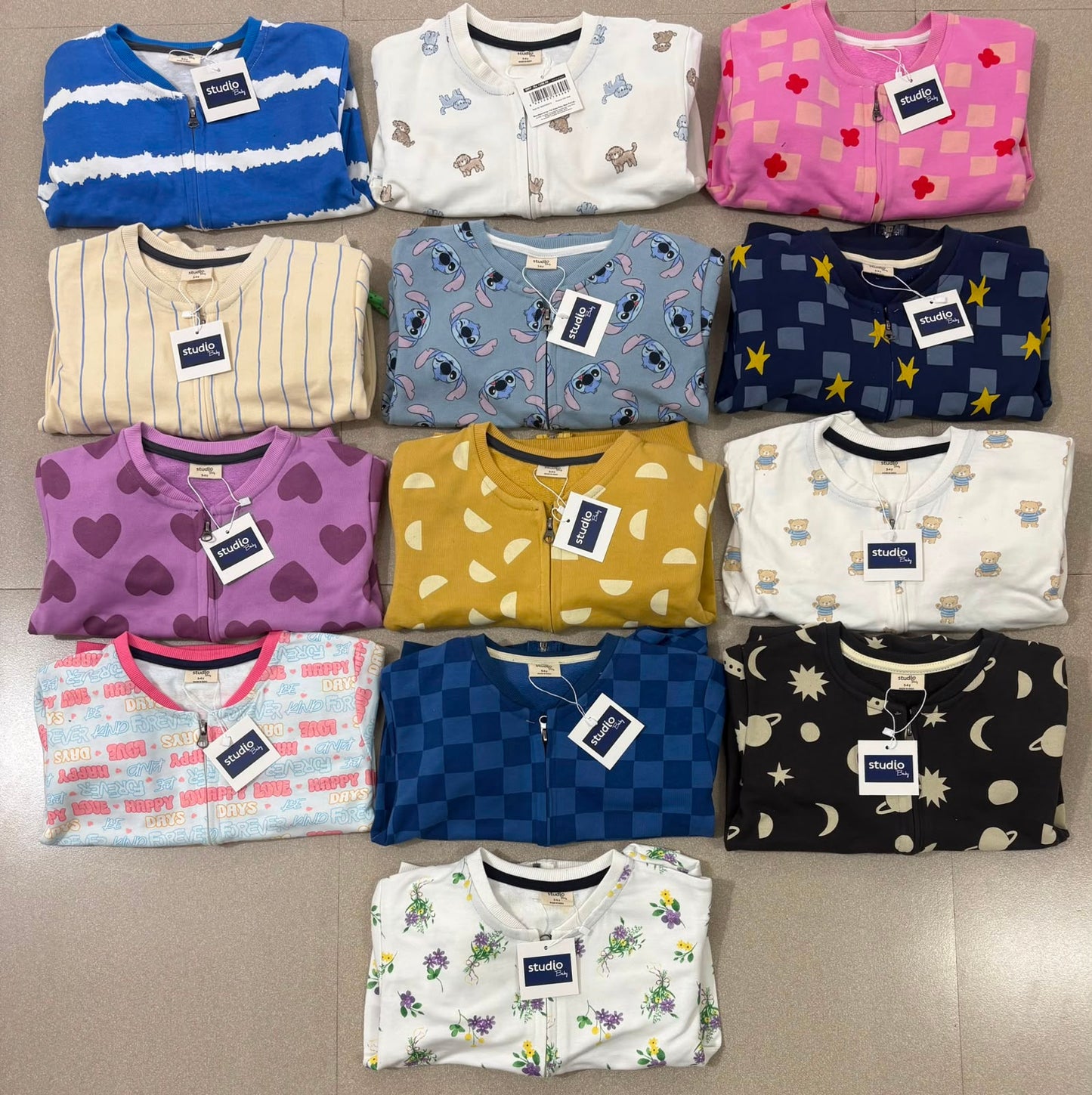 Unisex zipper Sweat Shirts Sets for 6m to 3yrs | loop knit Fabric