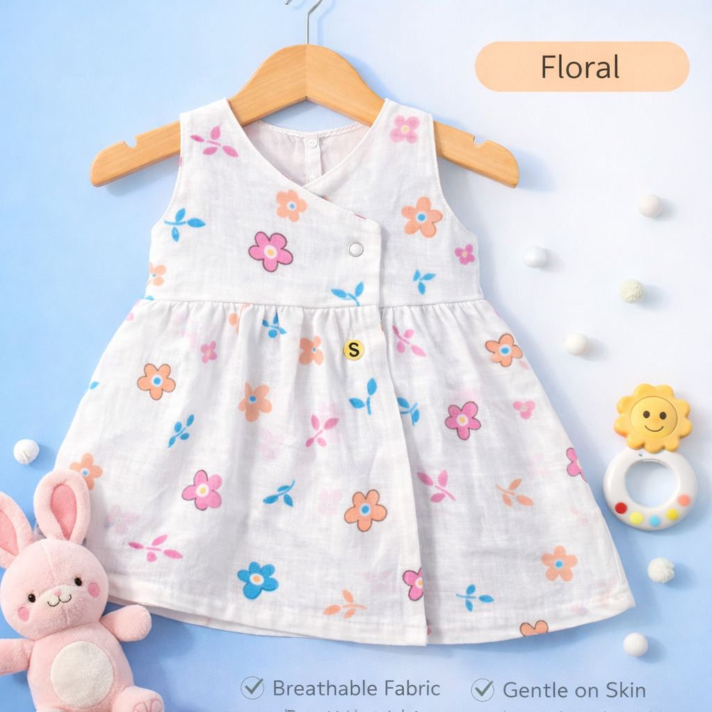 Premium 2-Layer Muslin Baby Frock