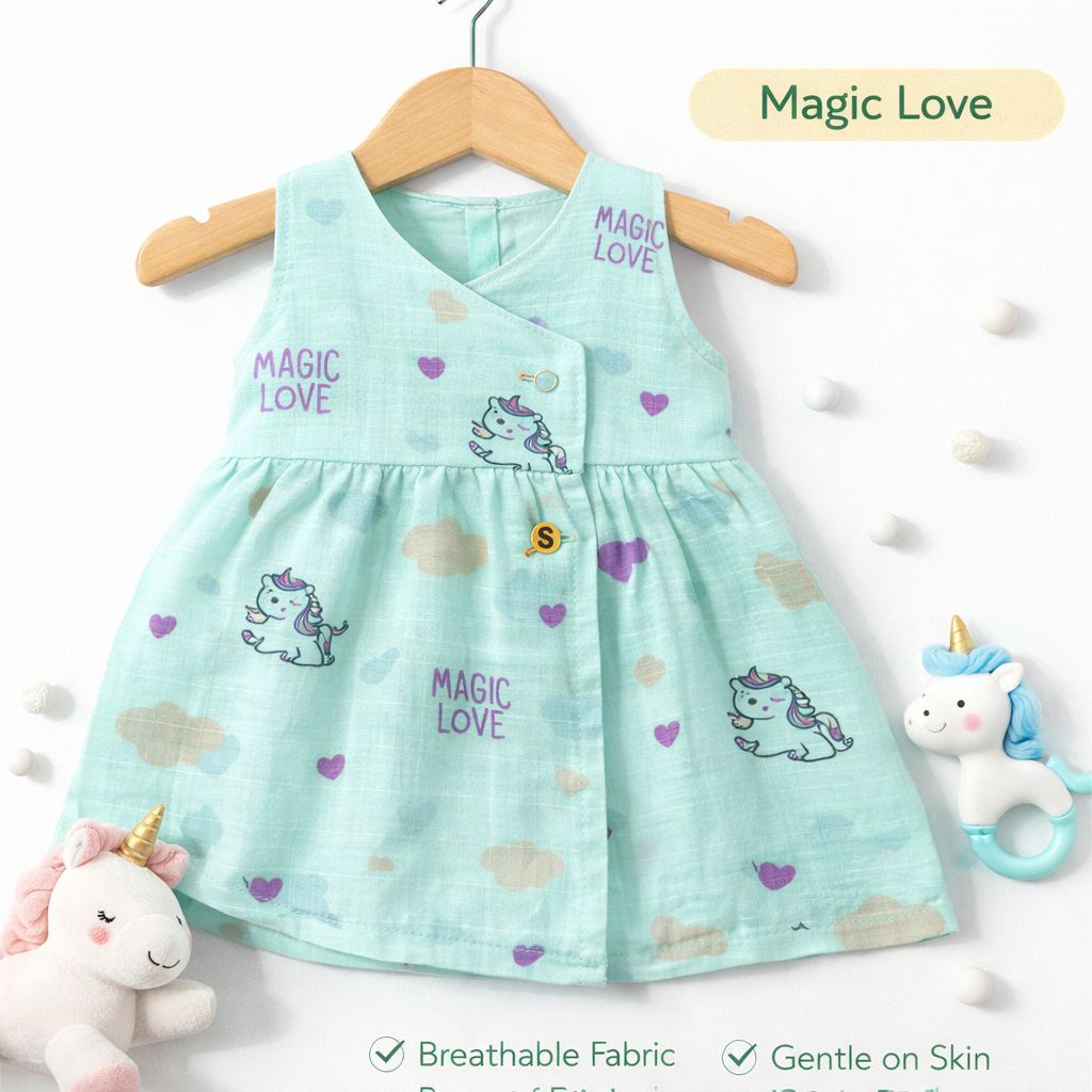 Premium 2-Layer Muslin Baby Frock