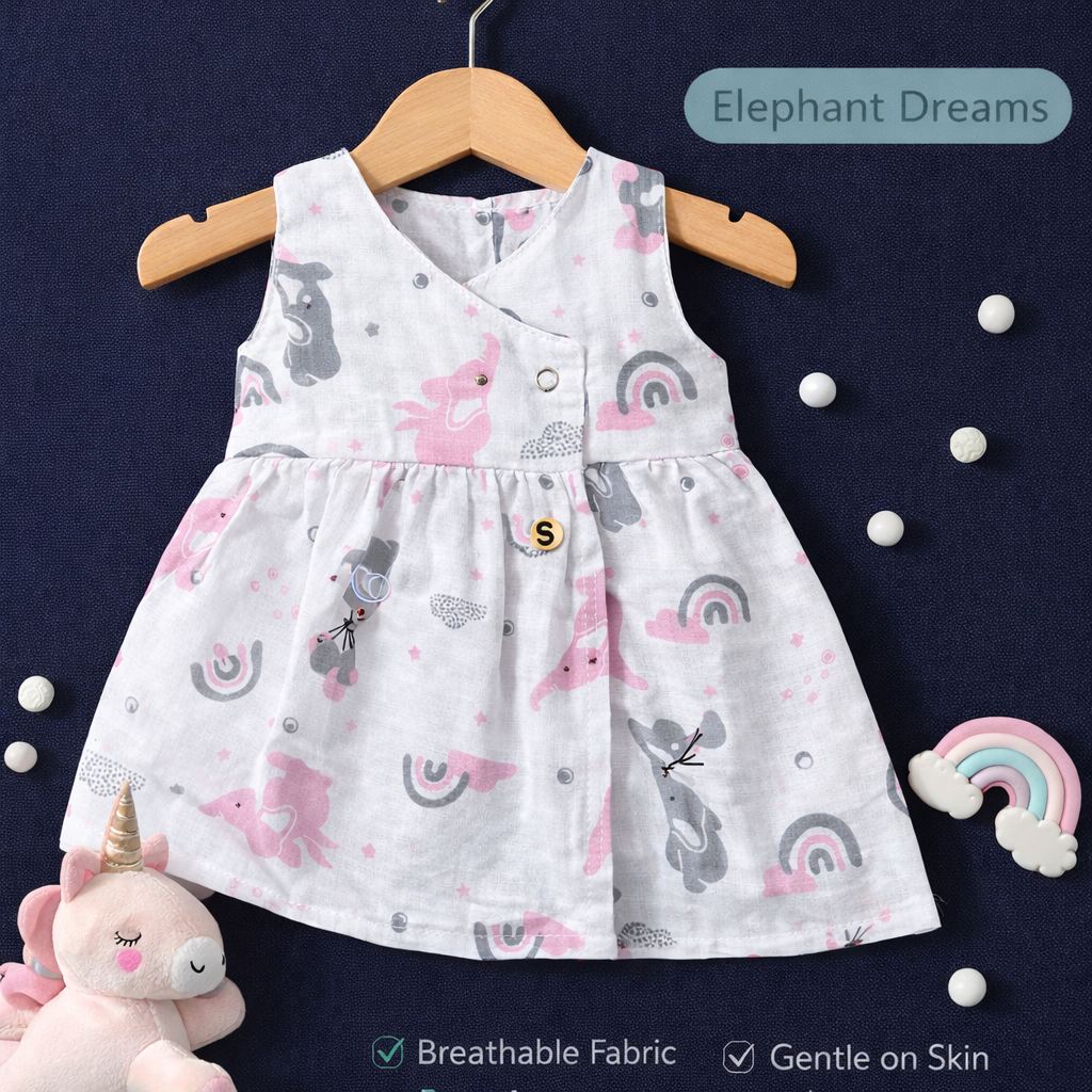 Premium 2-Layer Muslin Baby Frock