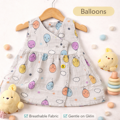 Premium 2-Layer Muslin Baby Frock