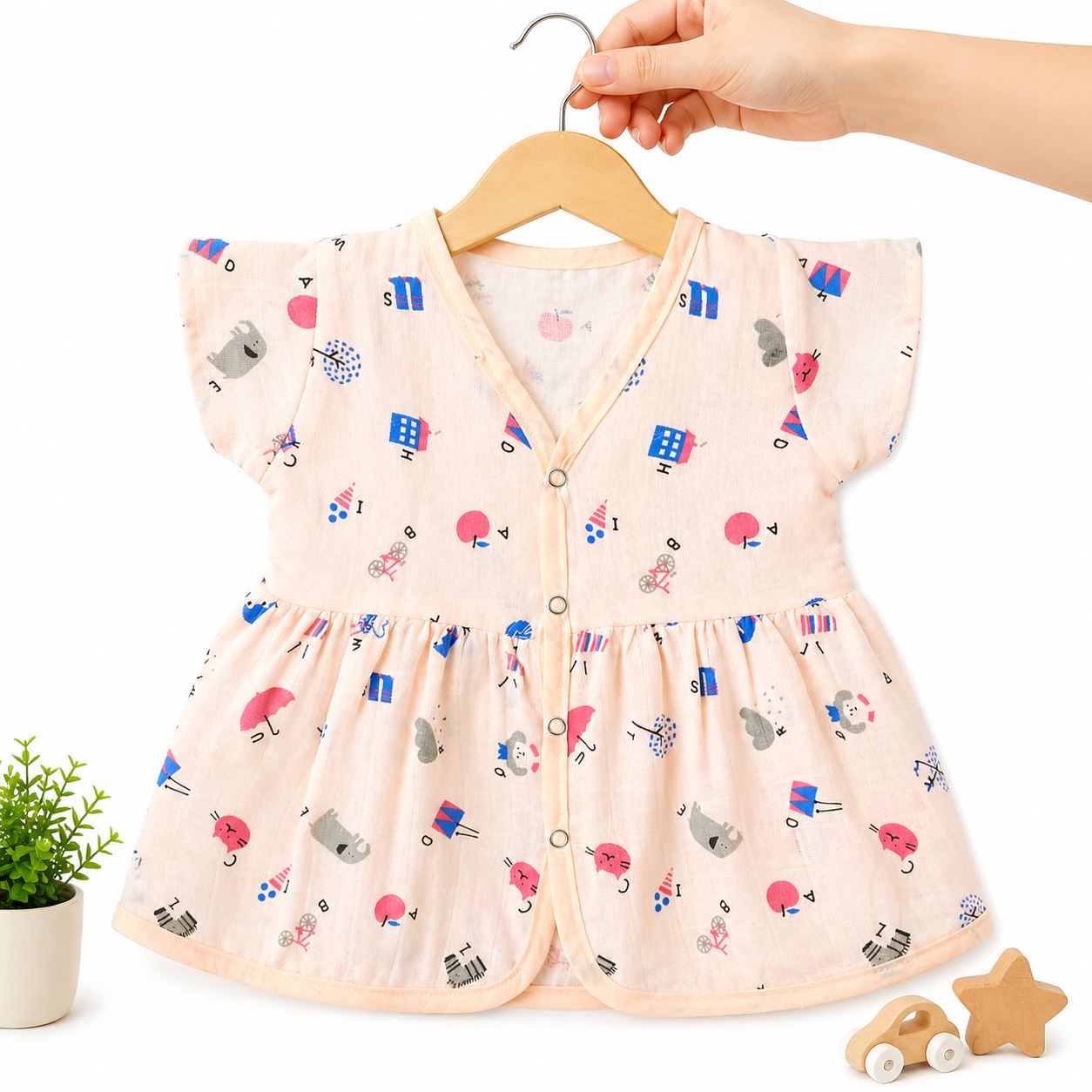 Half Sleeve Frock - Pack of 3 (6-9M)