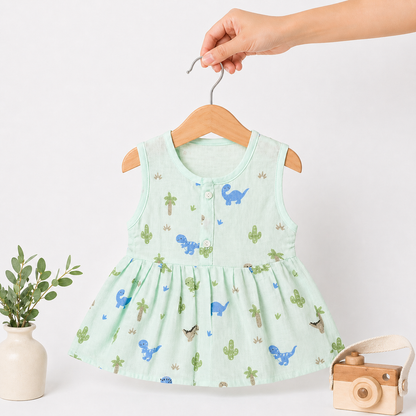 Muslin Sleeveless Frock - Pack of 3 (0-5M)