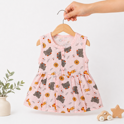 Muslin Sleeveless Frock - Pack of 3 (0-5M)