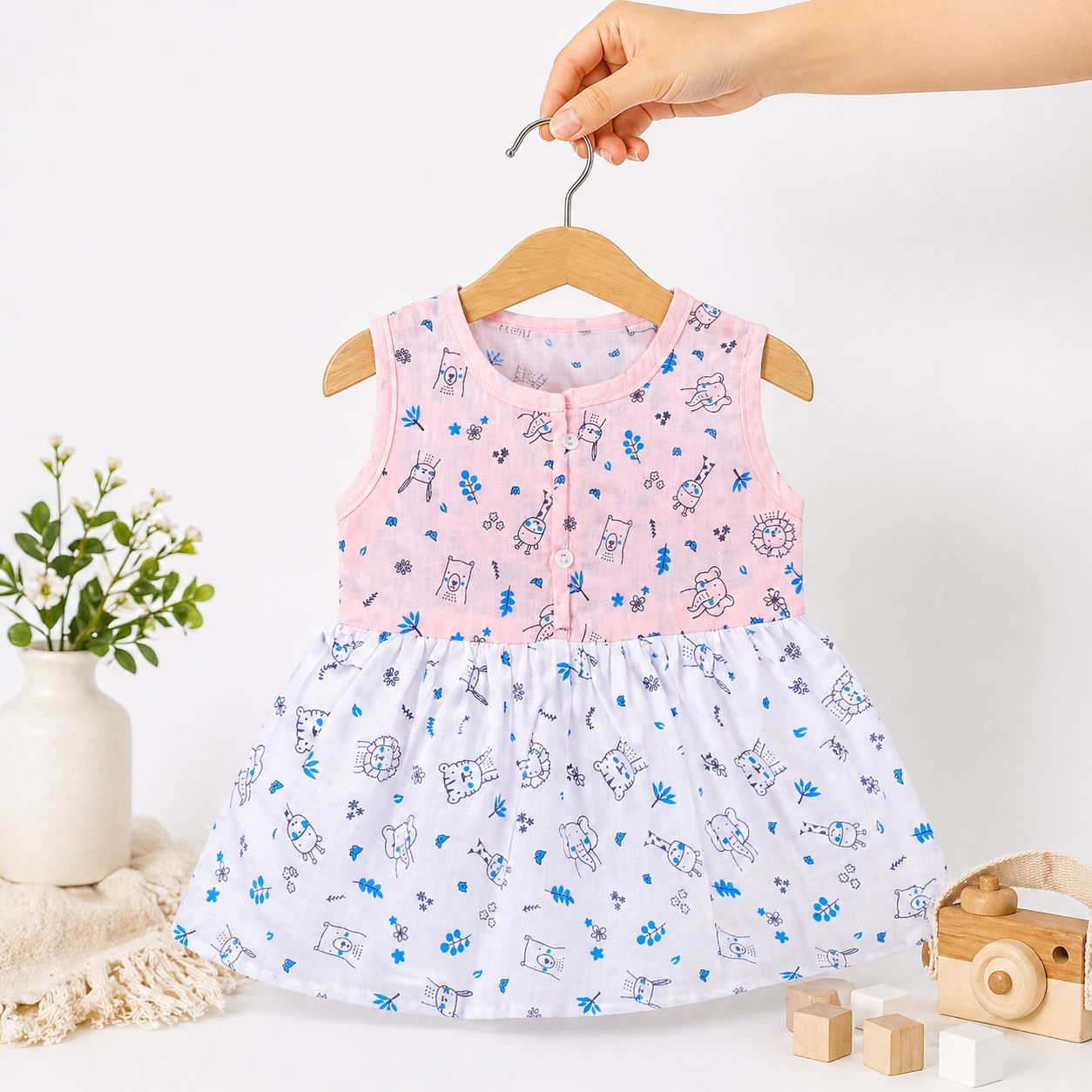 Muslin Front Button Frocks (0-5M) -99/- per Frock
