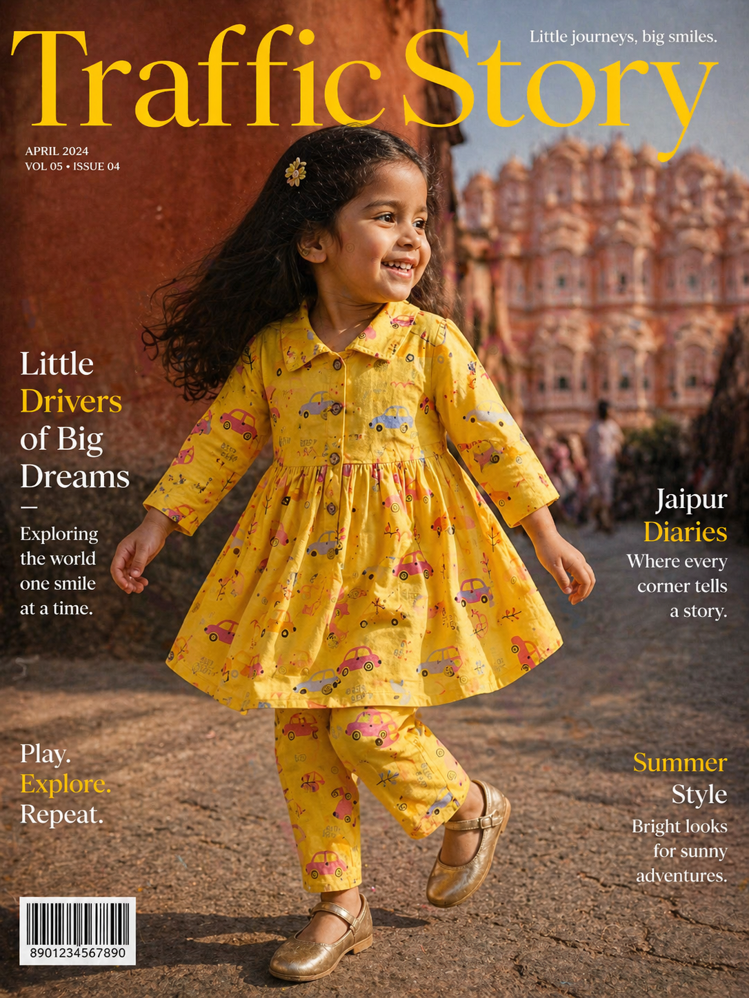 Summer Cotton Coords |Yellow Cars Print | 1 to 9yrs| Indian Prints |Pure Aesthetic collection