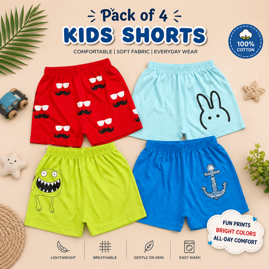 Pack of 4 Shorts- Unisex