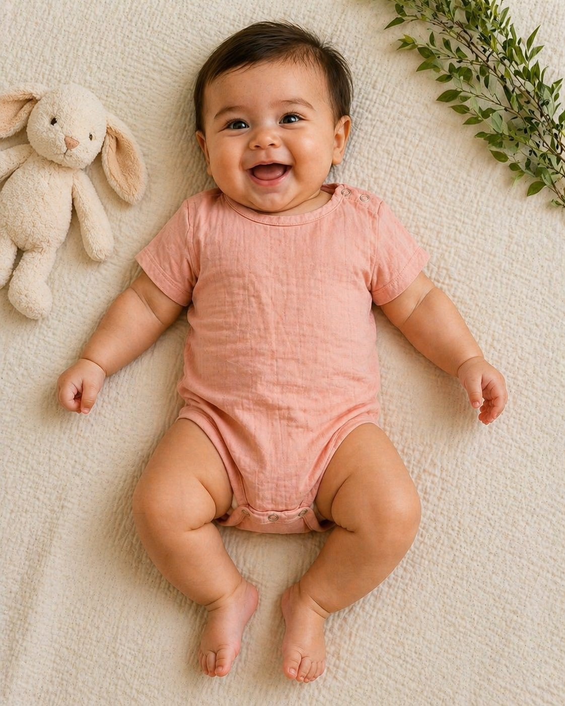 Muslin Cotton Baby Onesie | Soft & Breathable Half Sleeve romper