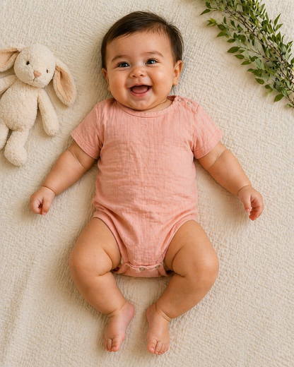Muslin Cotton Baby Onesie | Soft & Breathable Half Sleeve romper