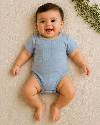 Muslin Cotton Baby Onesie | Soft & Breathable Half Sleeve romper